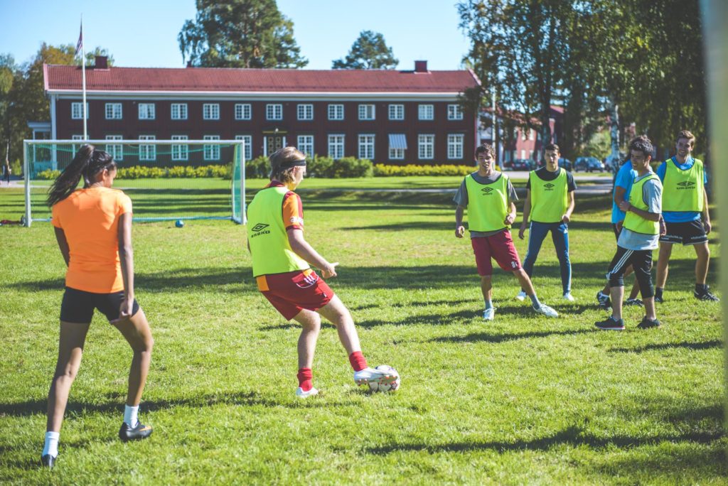 The football field at Elverum Folk High School