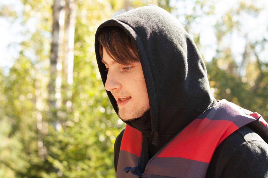 Young man with hoodie