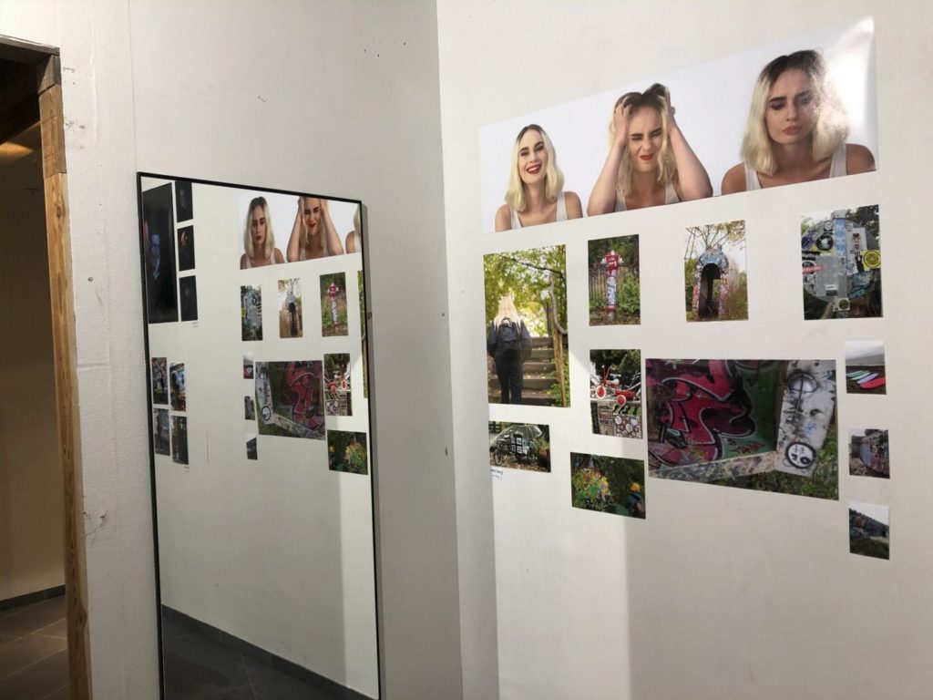 Pictures on exhibition wall