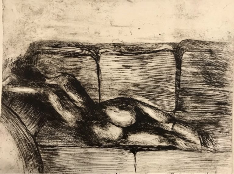 Dyptrykk av kvinnekropp