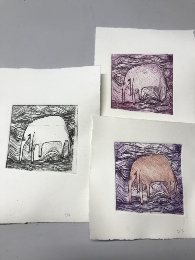 Gravure printing of animals