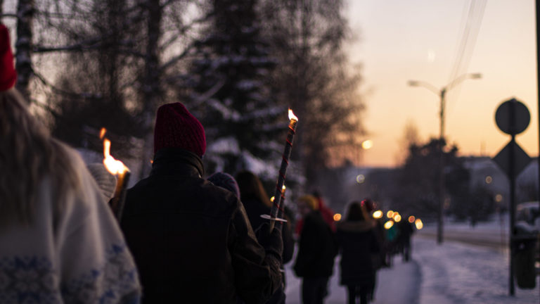 Fakkeltog til Leiret i Elverum